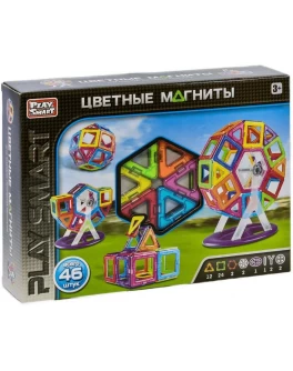 Магнітний конструктор Play Smart Кольорові магніти, 46 деталей (2430)