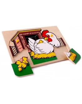Рамка-вкладиш Монтессорі з дерева Курочка Lam Toys - lam 1409