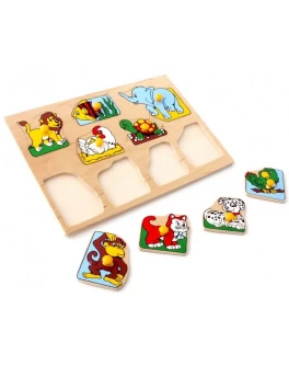 Рамка-вкладыш Монтессори из дерева Животные Lam Toys - lam 1406