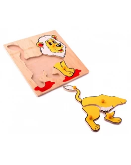 Рамка-вкладиш Монтессорі з дерева Лев Lam Toys - lam 1009