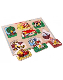 Рамка-вкладиш Монтессорі з дерева Ферма Lam Toys (1420) - lam 1420
