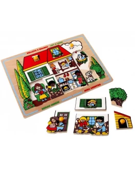 Рамка-вкладыш Монтессори из дерева Дом большой Lam Toys - lam 1424