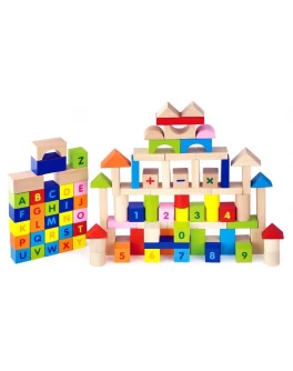 Деревянный конструктор кубики Viga Toys Алфавит и числа