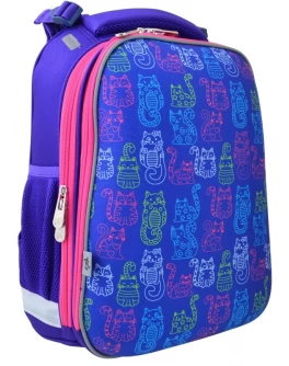 Рюкзак шкільний каркасний YES H-12-1 Kotomaniya blue, 38х29х15 - poz 554486