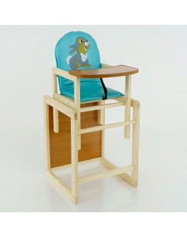 Дитячий стільчик для годування Сірий зайчик, колір блакитний (2051)
