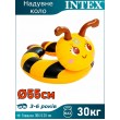 Надувне дитяче коло Intex Бджілка від 3 до 6 років, вінілове коло для басейну 58 см