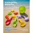 Пісочний набір: Відерце 9.5 см, граблі, сито, 2 лопатки та 6 формочок (11 елементів)
