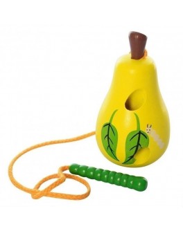 Дерев'яна іграшка шнурівка Груша з черв'ячком (MD 0494)