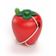 Дерев'яна іграшка шнурівка Яблуко з черв'ячком (MD 0494)
