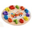 Дерев'яна навчальна іграшка Годинник Машинка, цифри-вкладиші (С 48572)