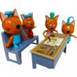 Ігровий набір Три кота Kittens love learning - Знову в школу, 5 фігурок (M 8812)