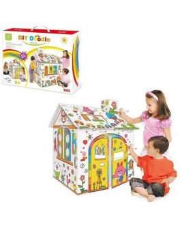 Картонний ігровий будиночок розмальовка для дітей DIY Doodle 42х52х55 см (Z 026 B )