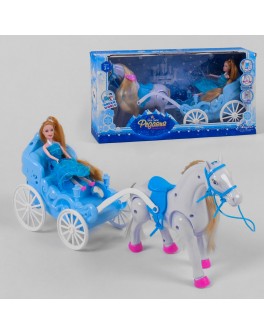 Ігровий набір Карета з лялькою, кінь ходить, звук (686-800)