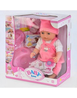 Пупс функциональный Baby Born в розовом BL 023 N в розовом костюмчике, белой футболке и шапочке 