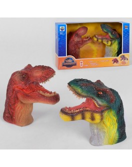 Іграшка на руку Голова динозавра на батарейках, 2 голови зі звуковим ефектом (X 395)