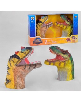 Іграшка на руку Голова динозавра на батарейках, 2 голови зі звуковим ефектом (X 396)