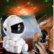 Нічник-проектор Космонавт, кілька режимів, зірки, висота 12 см, пульт (С 65428)