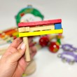 Музичний набір інструментів для дітей у контейнері №5 – 12 дерев’яних інструментів 