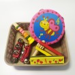 Набір дитячих музичних інструментів №2: тріскачка, гармошка, свисток-дудка, браслети з дзвіночками, бубон (11102)