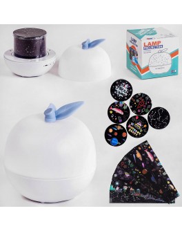 Нічник-проєктор музичний, 6 видів проекції зоряного неба, USB зарядка,