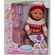 Функциональный пупс Baby Born 8006 М в вязаном свитере и шапочке красно-белого цвета - mlt 8006-EFML
