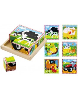 Пазл-кубики з дерева Viga Toys Ферма (59789) - afk 59789