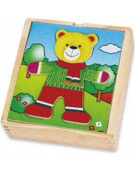 Дерев'яна рамка-вкладиш Viga Toys Гардероб ведмедя (56401) - afk 56401