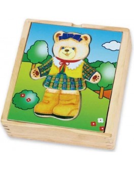 Дерев'яна рамка-вкладиш Viga Toys Гардероб ведмедиці (56403) - afk 56403