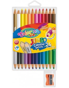 Круглі двосторонні кольорові олівці Jumbo 12 шт - 24 кольори - ves 51736
