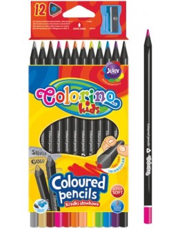Трикутні кольорові олівці Jumbo 12 кольорів з точилкою - ves 55826