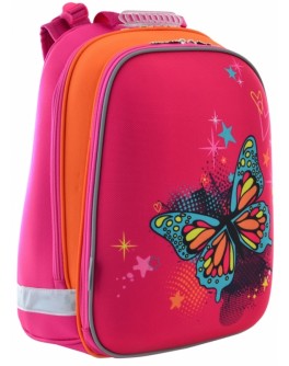 Рюкзак шкільний каркасний 1 Вересня H-12 Butterfly blue, 38х29х15 - poz 554579