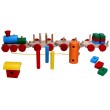 Дерев'яна іграшка Потяг і 3 вагони, Komarovtoys (ящики, цистерна, колоди) - kom 203