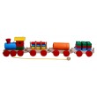 Дерев'яна іграшка Потяг і 3 вагони, Komarovtoys (ящики, цистерна, колоди) - kom 203