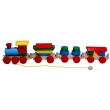 Дерев'яна іграшка Потяг і 3 вагони, Komarovtoys (цементовоз, циліндри, товарний) - kom 202