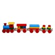 Дерев'яна іграшка Потяг і 3 вагони, Komarovtoys (пасажир., плитовіз, 2 пірамідки) - kom 201