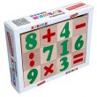 Дерев'яні кубики Цифри та знаки 12 шт, KomarovToys - kom 604