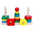 Деревянная игрушка пирамидка Головоломка 3в1, Komarovtoys - kom 338