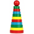 Дерев'яна іграшка Пірамідка 11 елементів Кільцева, Komarovtoys