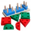 Деревянная игрушка Пирамидка Геометрик мини, 3 фигуры, Komarovtoys - Kom 309