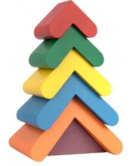 Дерев'яна іграшка пірамідка Кольорова ялинка, Komatovtoys