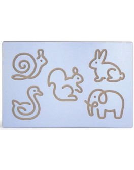 Дошка для освоєння малювання тварин з виїмками у вигляді силуетів різних тварин Viga Toys (50864)
