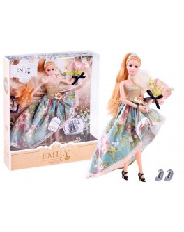 Лялька шарнірна Emily руда в платті в квіточку та з аксесуарами 30 см (QJ 078 D)