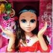 Лялька манекен з синіми прядками в волоссі Belle для зачісок та макіяжу (8869-21 А)