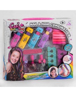 Набір дитячої косметики Qunxing Toys 4 олівця для волосся, 6 резинок, 3 лака, пилочка, 2 розділювача для пальців (J-2006)