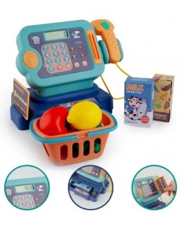 Касовий апарат, звук, підсвітка, калькулятор, гроші, банківська карта, кошик з продуктами (1001 E)