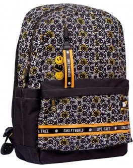 Рюкзак шкільний YES TS-56 Smiley World Black and Yellow