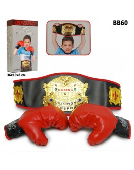 Боксерский набор перчатки, пояс.  BB60 - VES BB60