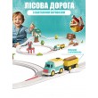 Дитяча іграшка трек із вантажівкою лісова пригода, магнітне з’єднання, 33 елементи  