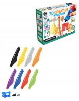 Набор для детского творчества с 3D-ручкой 8 цветов, 3D Creative - mlt 8808-5 