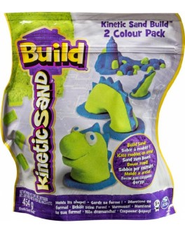 Песок для детского творчества Kinetic Sand Build (зеленый, голубой), 454 грамм - sand build-G